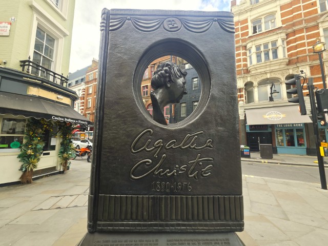 Agatha Christie memorial statue London