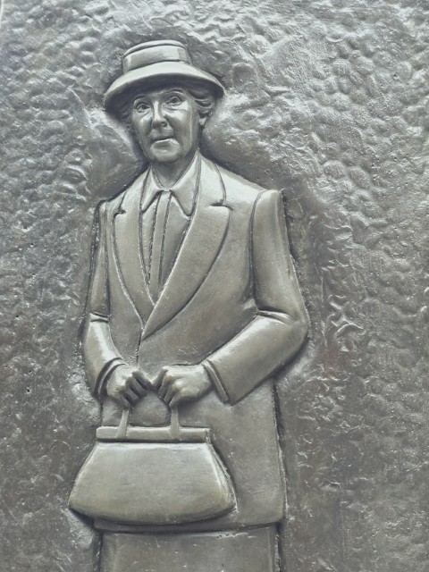 Agatha Christie memorial in London - close up details