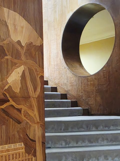 Eltham Palace design detail - steps from the entrance hall