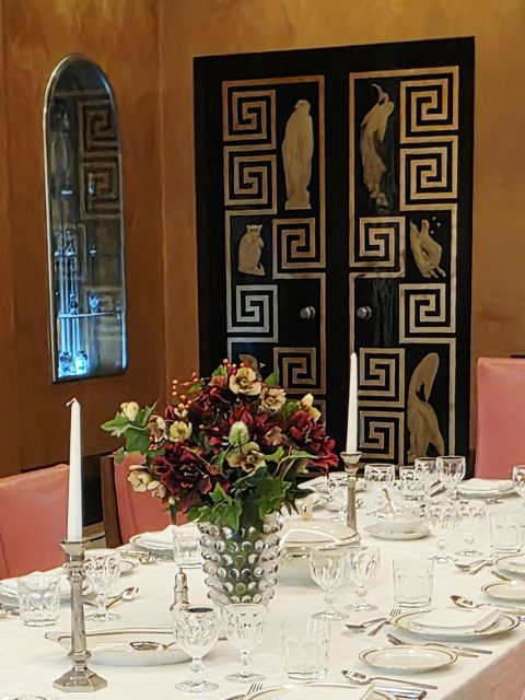 Eltham Palace dining room with design pattern