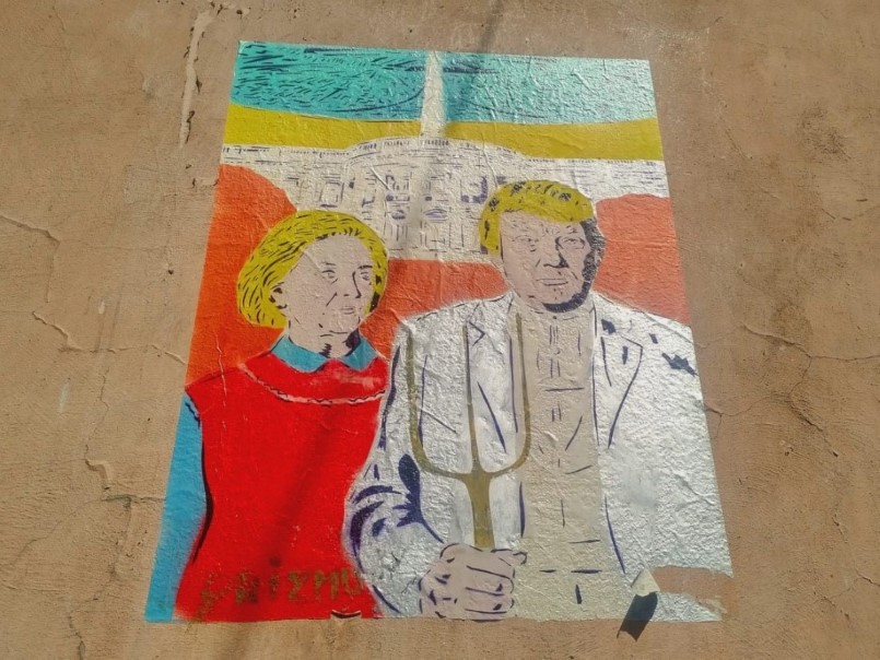 Street Art in Kazimierz - Trump and Hillary