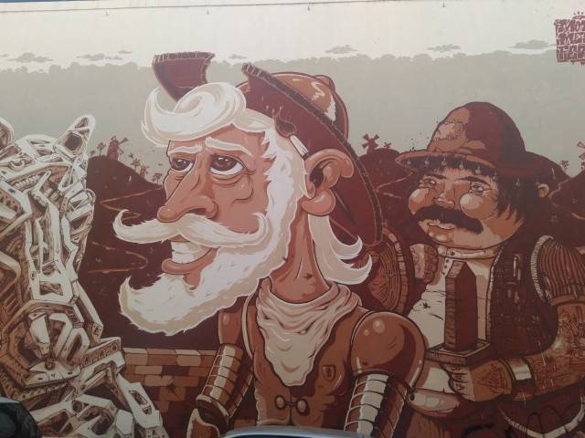Porto street art mural - Don Quixote