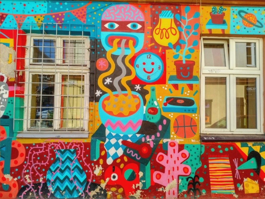 ulica Nowa colourful street art Krakow
